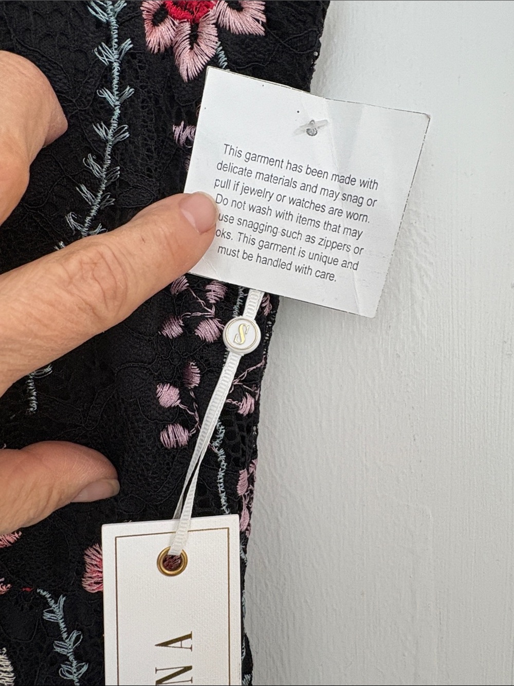 Siena Embroidered Lacy Floral Lined Slip Dress in Black, Pink and Multicolors - Picture 3 of 12